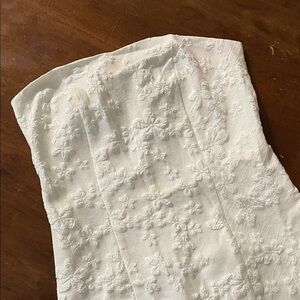 Princess Polly White Textured Floral Strapless Mini Dress - 4